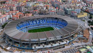 Stadio Diego Armando Maradona di Napoli visto dall’alto prima della partita Napoli Torino di Serie A