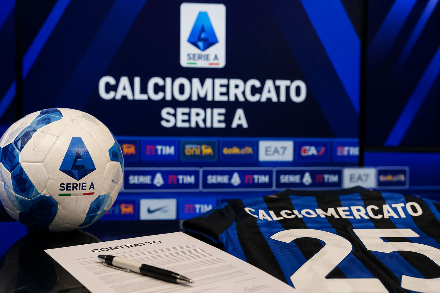 Pallone della Serie A, contratto di trasferimento e maglia simbolica del calciomercato italiano